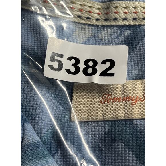 Tommy Bahama Silk Shirt Mens Large Blue Geometric Button Up Short Sleeve Casual - Picture 10 of 10